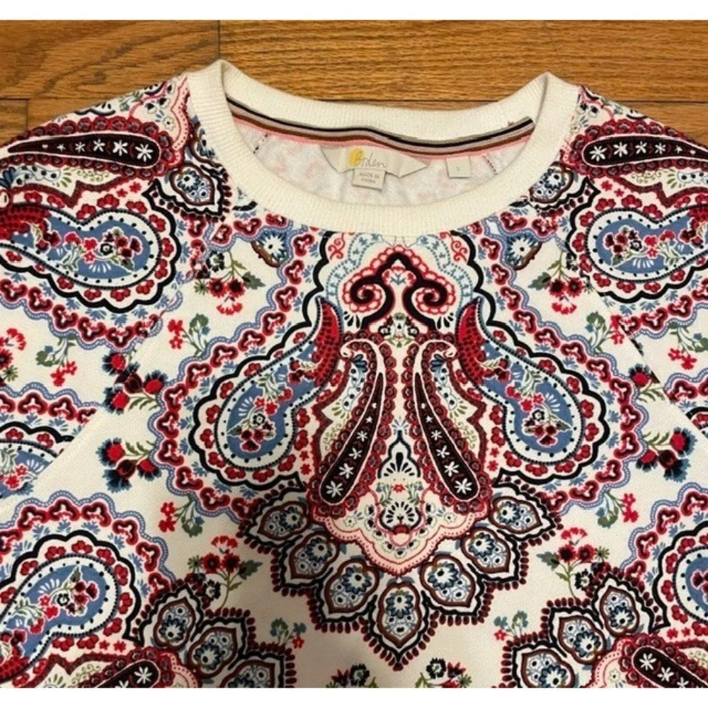 BODEN Paisley Cropped Sweatshirt S Small - Picture 2 of 3